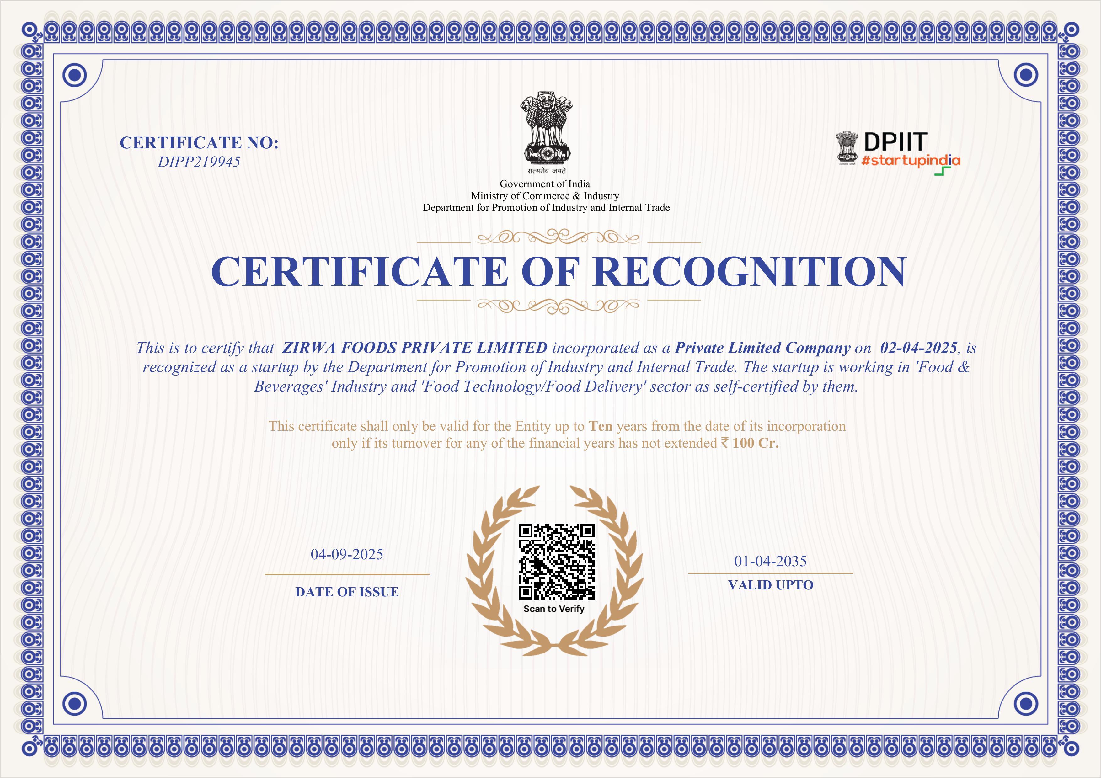 Domestic certification